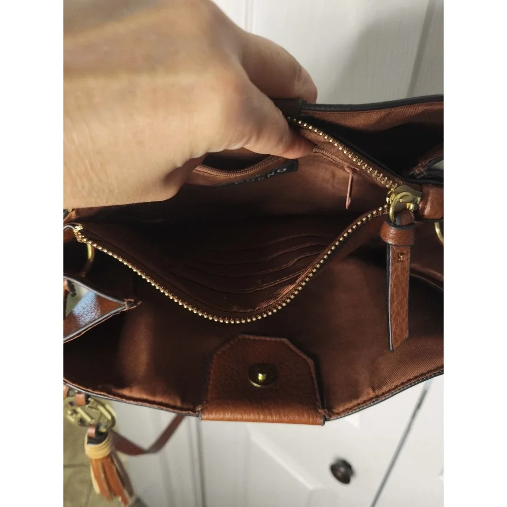 Brown Bueno Handbag Brown adjustable strap Lined Crossbody Purse‎ Shoulder Bag